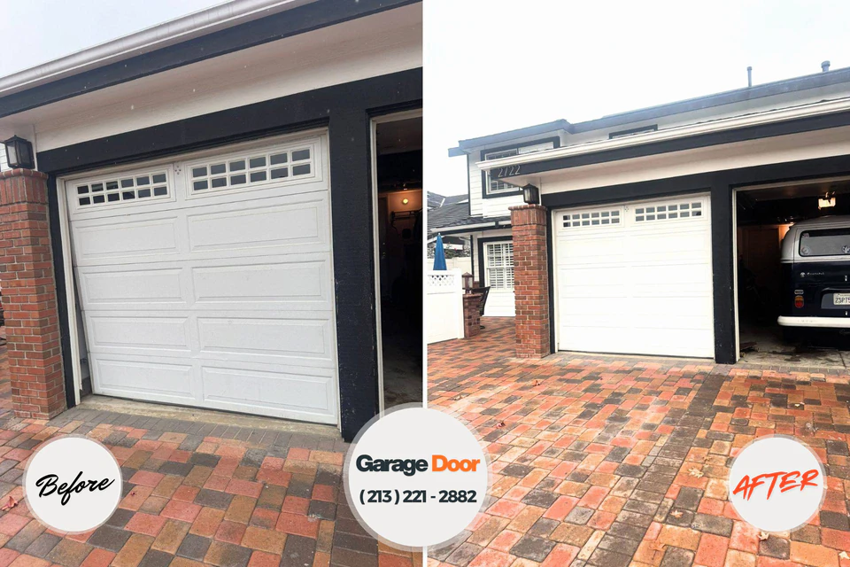 Before and after: garage door repair Palmetto, GA